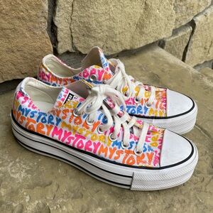 Platform white word graphic Converse